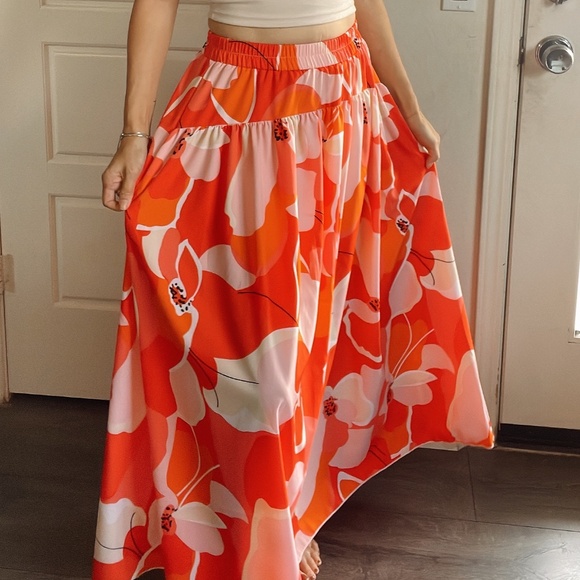 014 Boho Floral Print Tropical Maxi Skirt - Picture 13 of 16